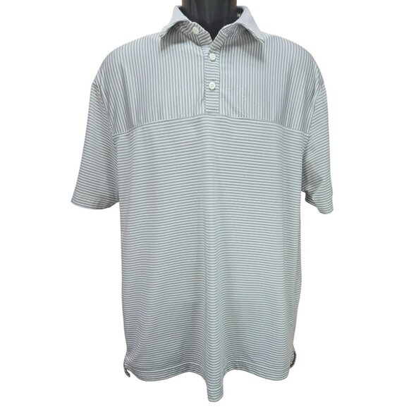 Under Armour Mens HeatGear Polo Medium Loose Fit Striped Gray - Picture 1 of 7